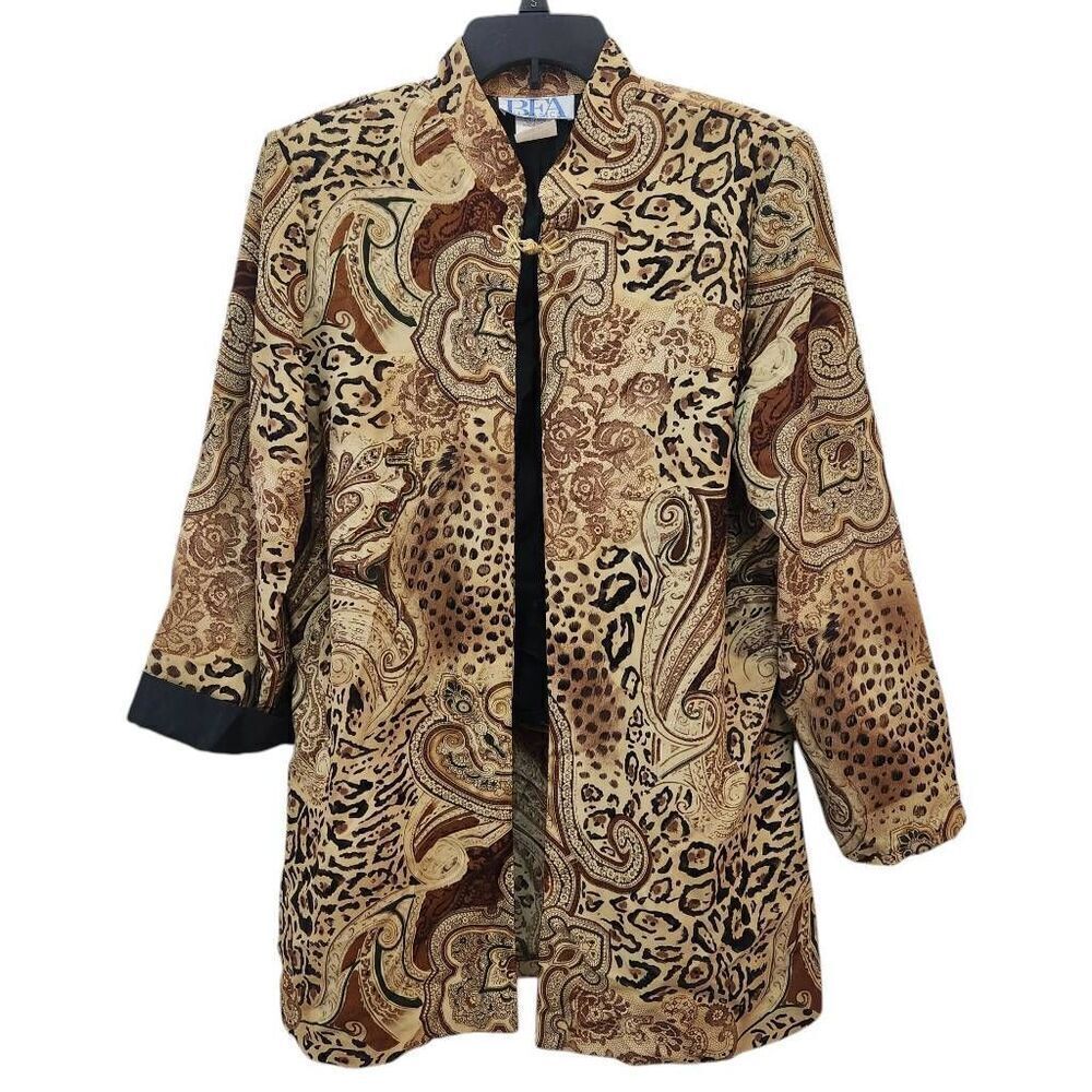 Vintage BFA Classics animal print paisley Asian inspired‎ style jacket Size 14